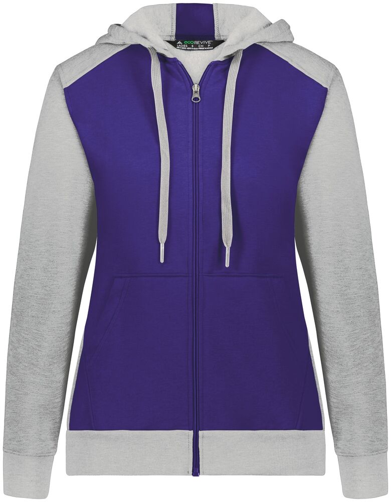 Augusta Sportswear AS6901 Ladies Three-Season Fleece Full Zip Hoodie Front Fullsize"