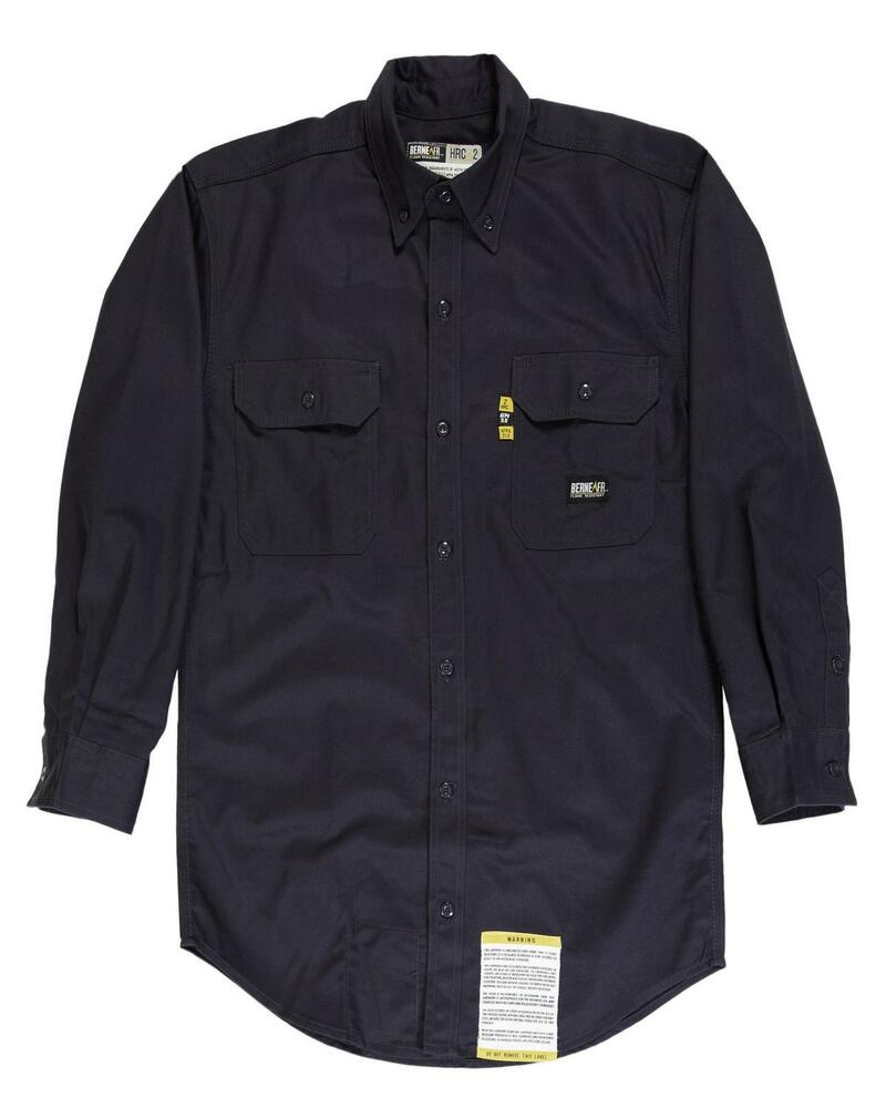 berne frsh10t men's tall flame-resistant button down work shirt Front Fullsize