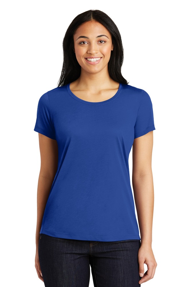 sport-tek lst450 ladies posicharge ® competitor ™ cotton touch ™ scoop neck tee Front Fullsize