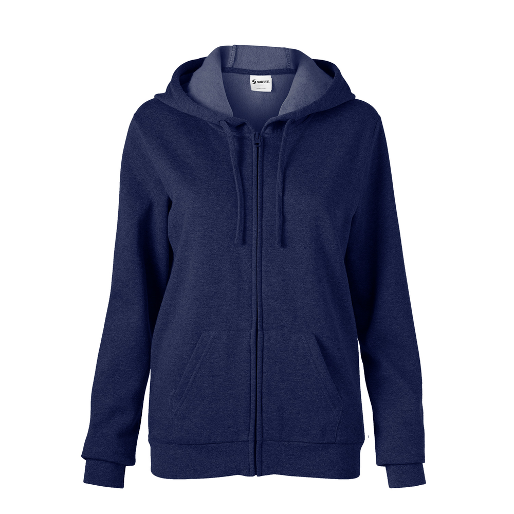 soffe 7336v women's core fleece full zip hoodie Front Fullsize