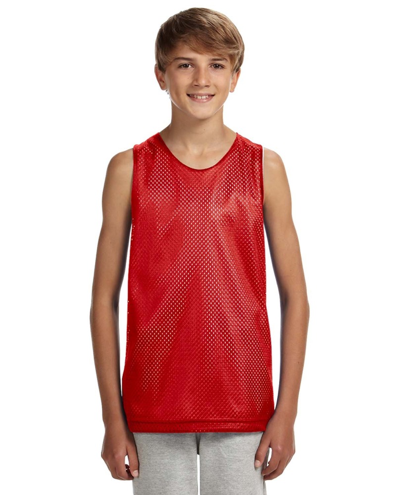 a4 n2206 youth reversible mesh tank Front Fullsize