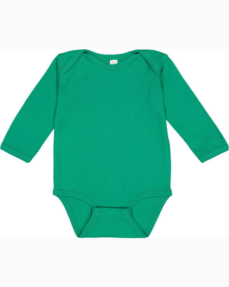 rabbit skins 4411 infant long sleeve baby rib bodysuit Front Fullsize