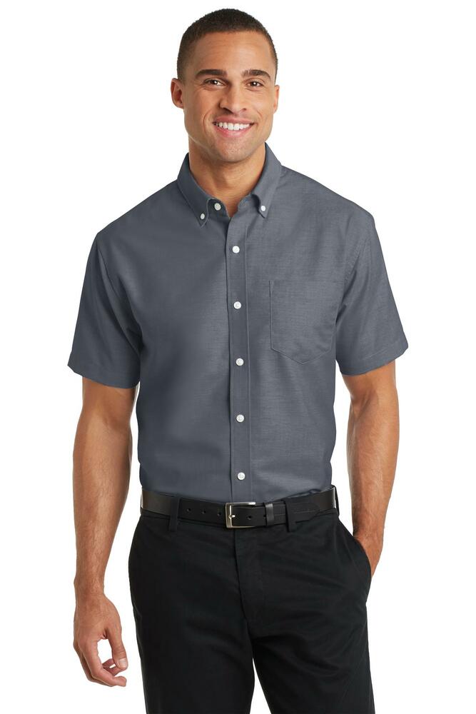 port authority s659 short sleeve superpro ™ oxford shirt Front Fullsize