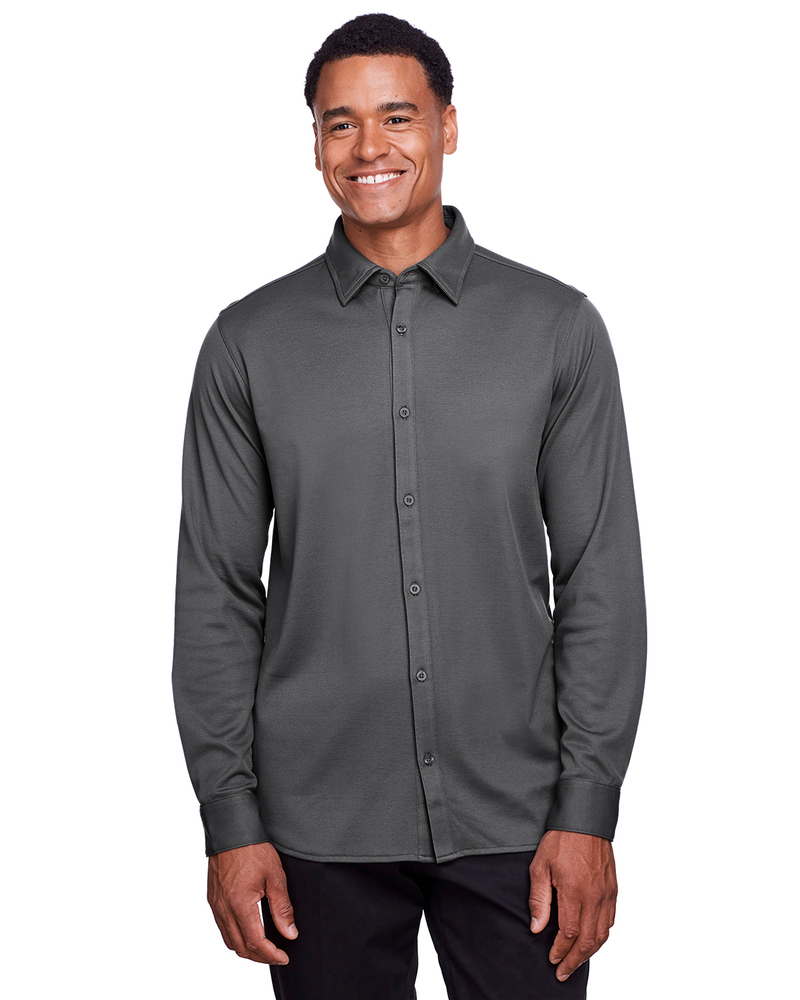 devon & jones dg20z men's crownlux performance™ plaited button-down shirt Front Fullsize