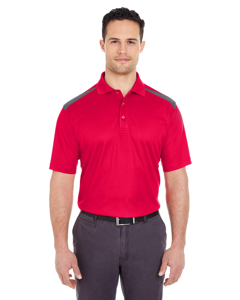 ultraclub 8215 adult cool & dry two-tone mesh piqué polo Front Fullsize
