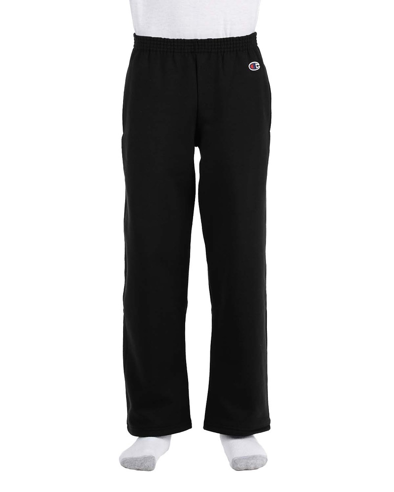 champion p890 youth 9 oz. powerblend® open-bottom fleece pant Front Fullsize