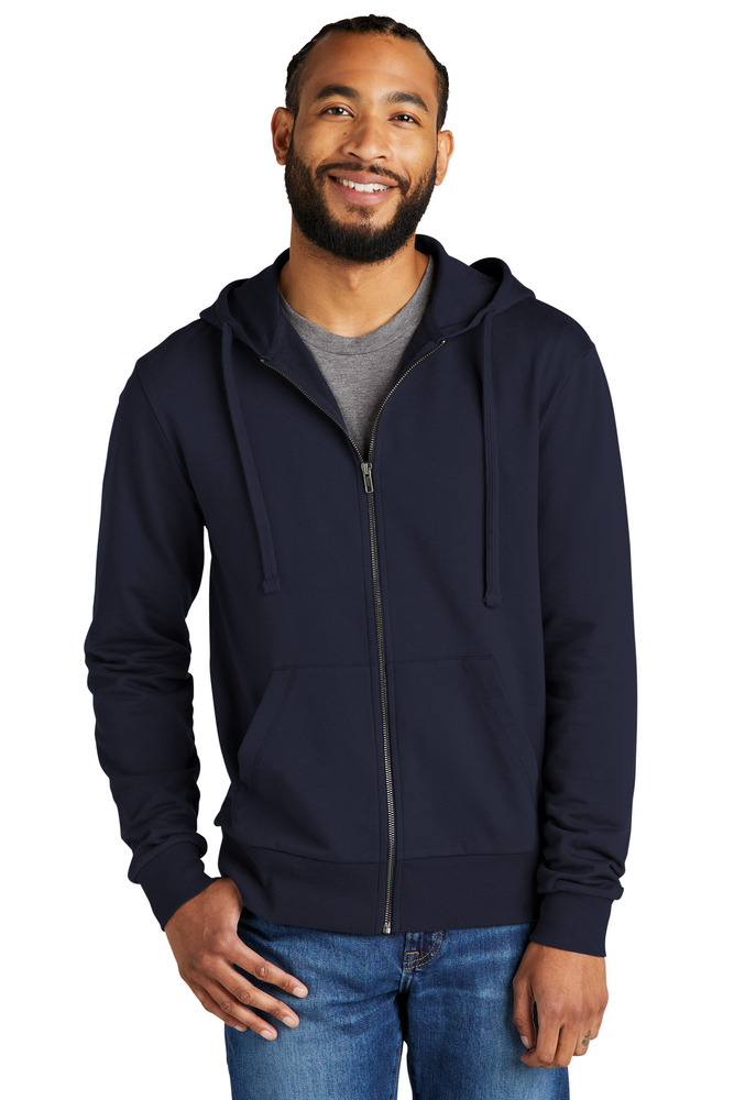 allmade al4002 unisex organic french terry full-zip hoodie Front Fullsize