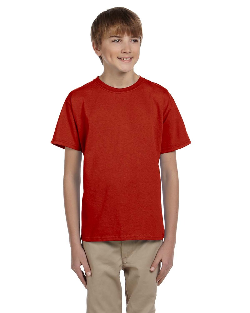Hanes 5370 Youth EcoSmart ® 50/50 Cotton/Poly T-Shirt Front Fullsize"