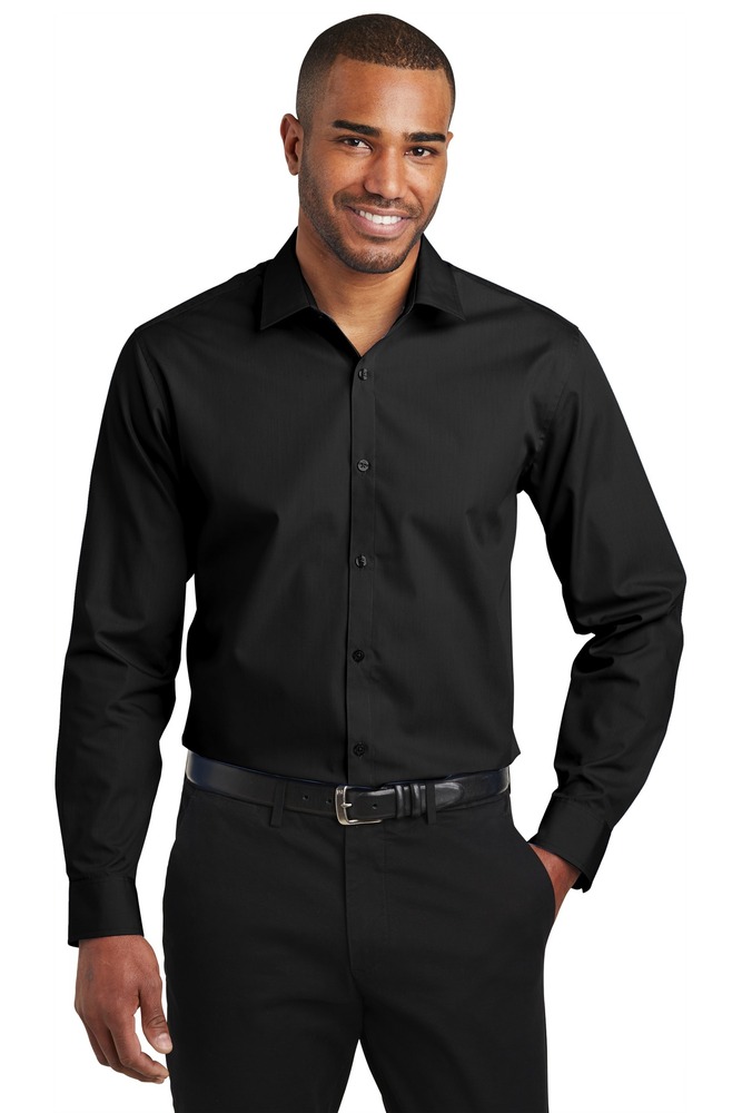 Port Authority W103 Slim Fit Carefree Poplin Shirt Front Fullsize"