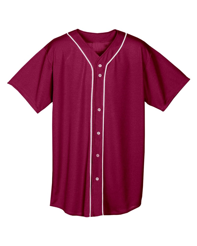 A4 NB4184 Youth Short Sleeve Full Button Baseball Jersey Front Fullsize"