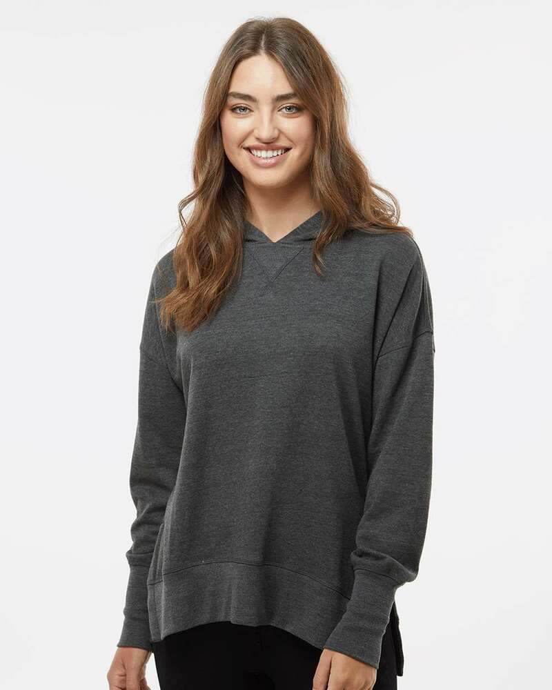 MV Sport W23720 Women's French Terry Hooded Sweatshirt Front Fullsize"