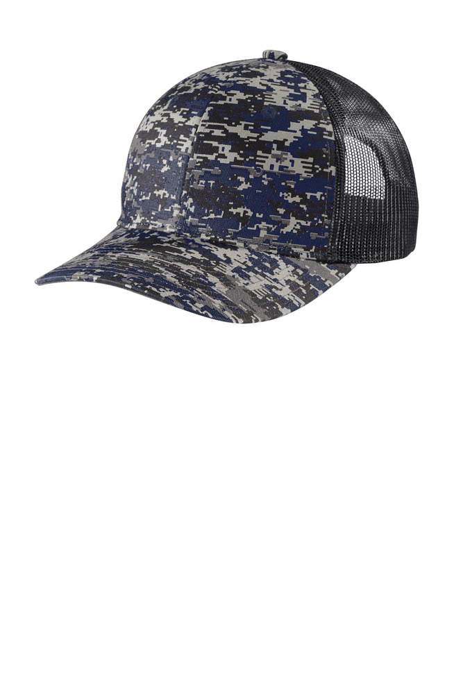 Port Authority C404 Digi Camo Snapback Trucker Cap Front Fullsize"