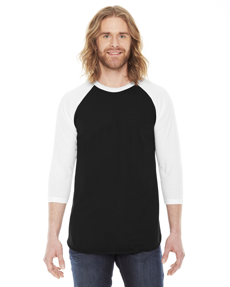 american apparel bb453w poly-cotton 3/4-sleeve raglan t-shirt Front Fullsize