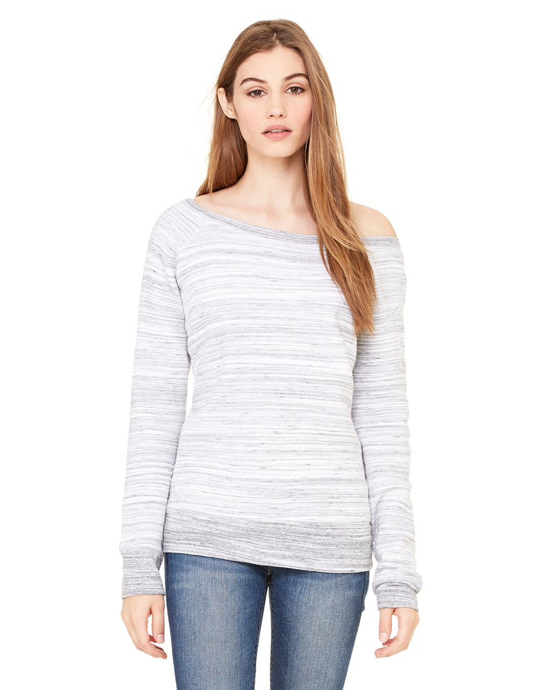 bella + canvas 7501 women's sponge fleece wide-neck sweatshirt Front Fullsize