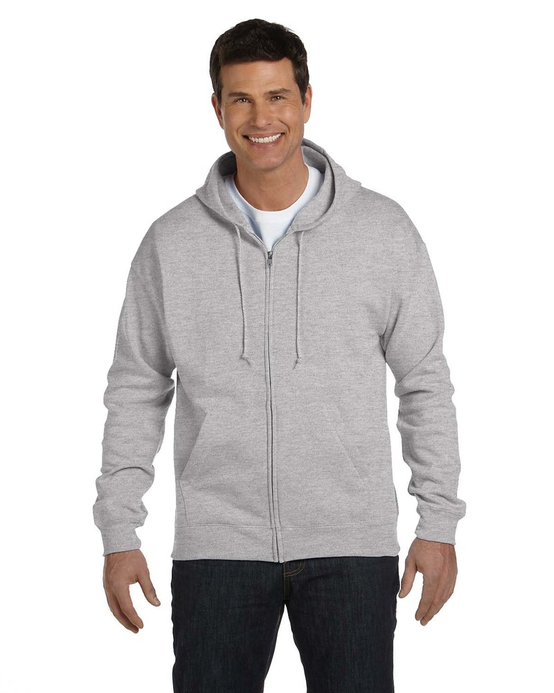 Hanes P180 EcoSmart ® Full-Zip Hooded Sweatshirt Front Fullsize"