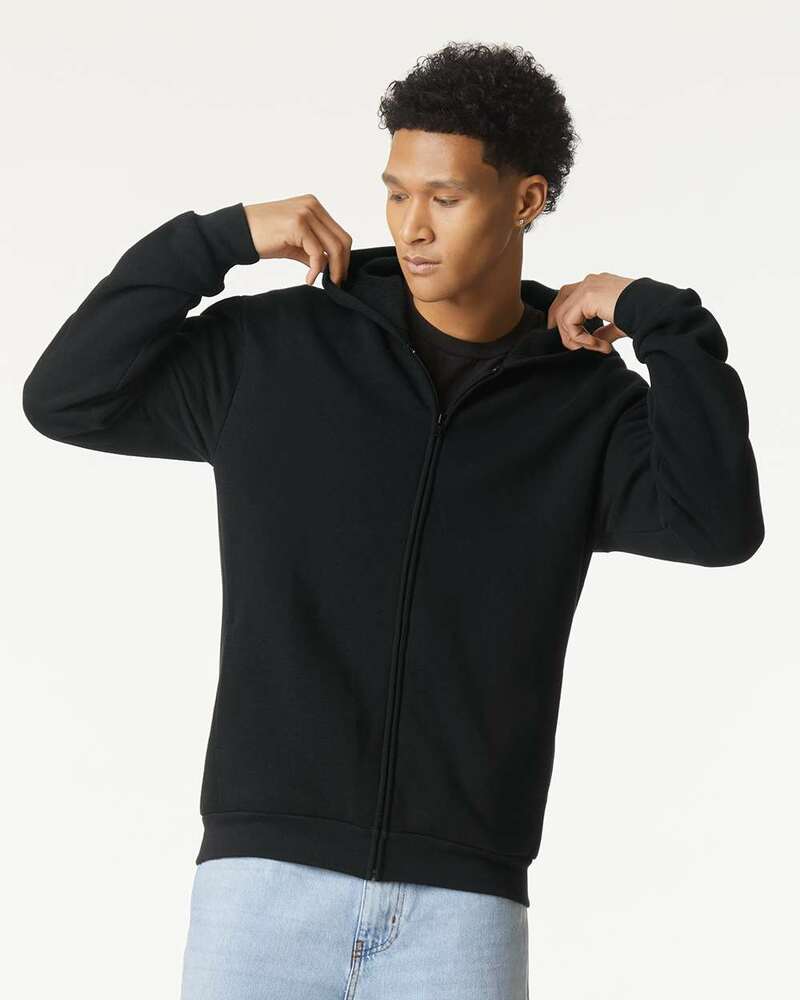 american apparel rf497 reflex fleece unisex full zip hoodie Front Fullsize