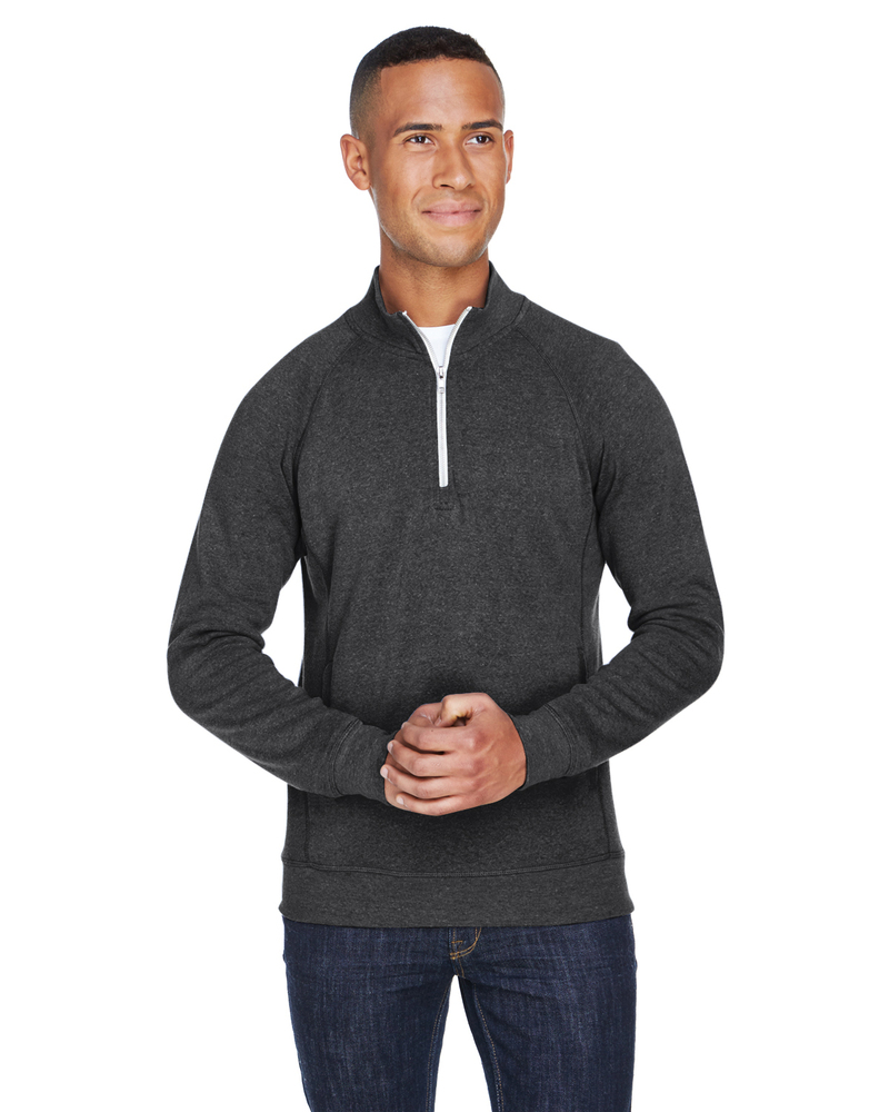 j america ja8869 adult triblend fleece quarter-zip Front Fullsize