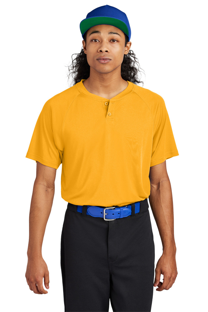 sport-tek st359 posicharge ® competitor ™ 2-button henley Front Fullsize