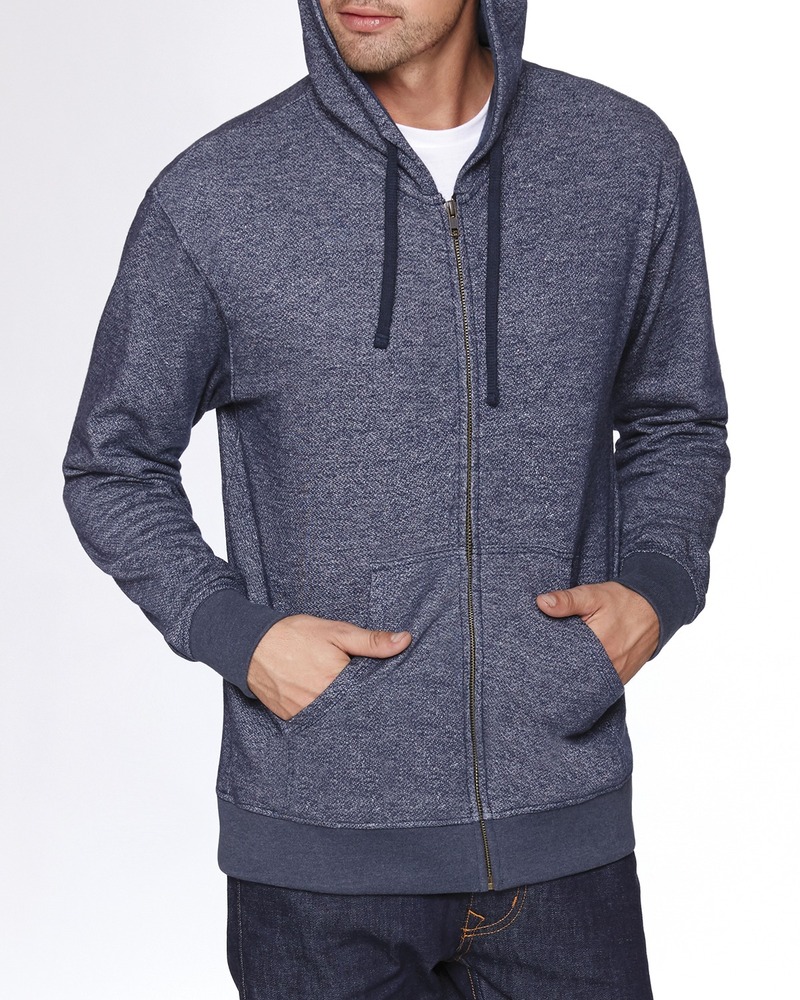 Next Level 9600 Adult Denim Fleece Full-Zip Hoody Front Fullsize"
