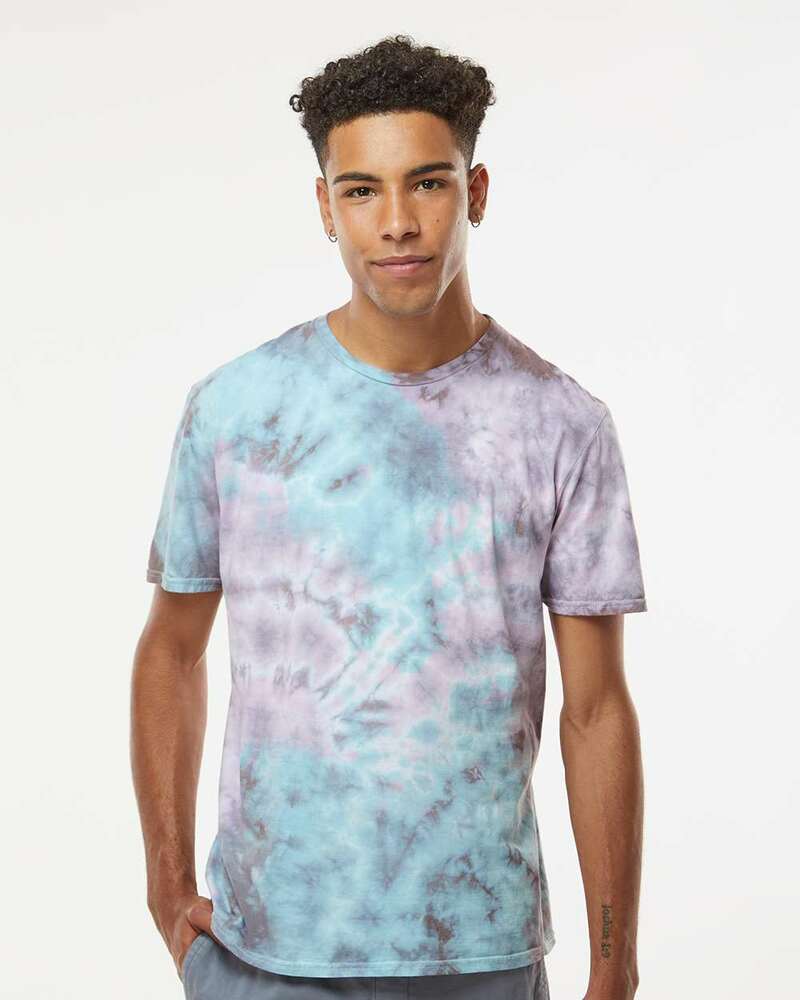 dyenomite 640lm lamer over-dyed crinkle tie dye t-shirt Front Fullsize