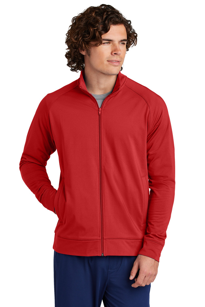 Sport-Tek ST857 Sport-Wick ® Stretch Full-Zip Cadet Jacket Front Fullsize"