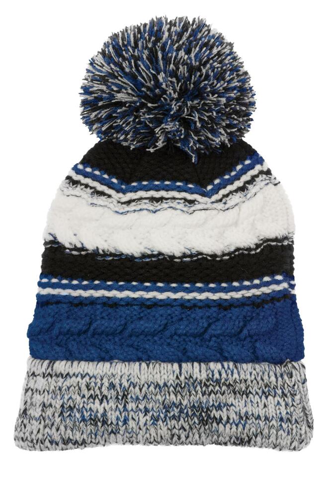 sport-tek stc21 pom pom team beanie Front Fullsize