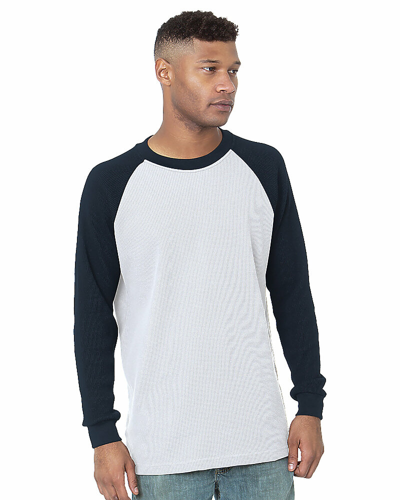 bayside 8211 heavyweight waffle knit thermal raglan Front Fullsize