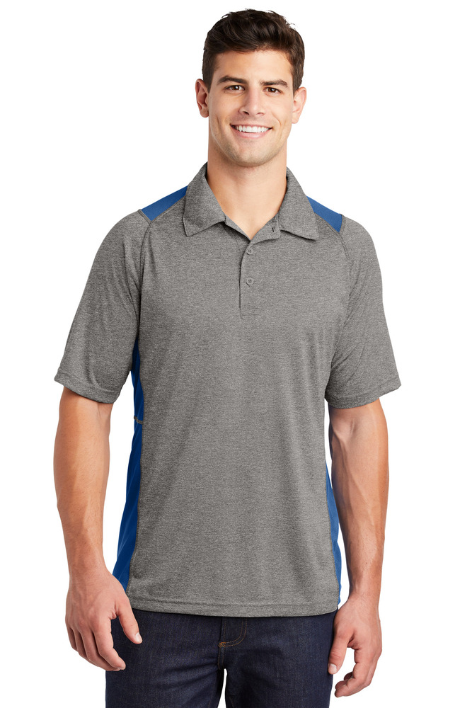 Sport-Tek ST665 Heather Colorblock Contender ™ Polo Front Fullsize"