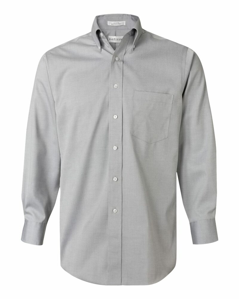 van heusen 13v143 non-iron pinpoint oxford shirt Front Fullsize