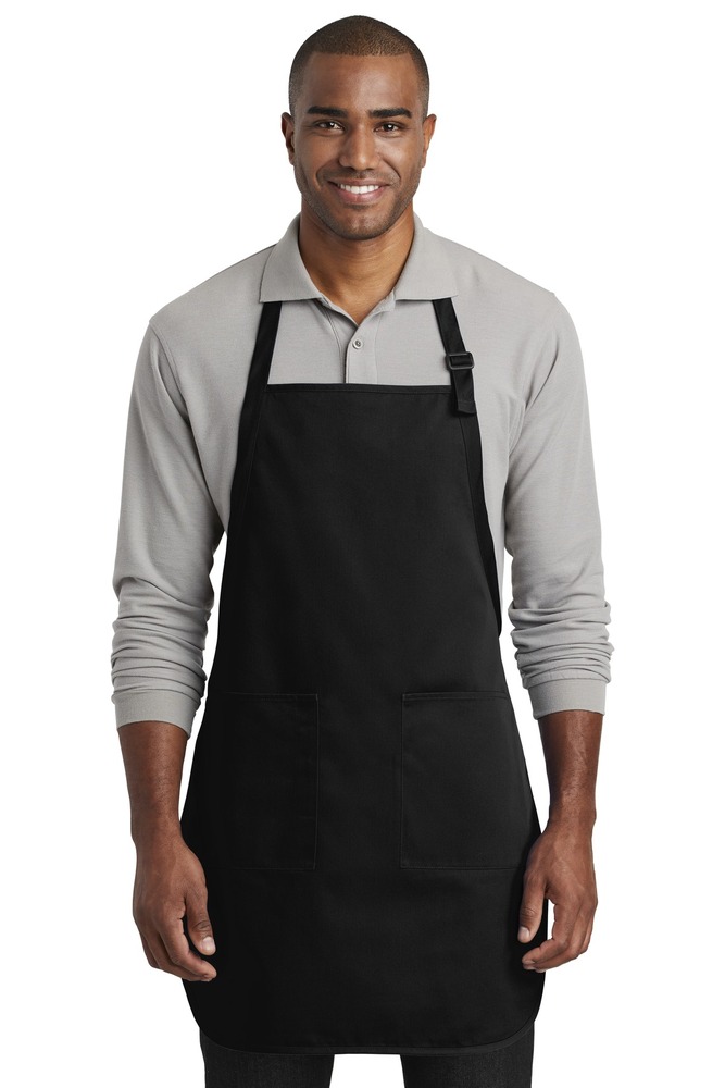 port authority a600 full-length two-pocket bib apron Front Fullsize