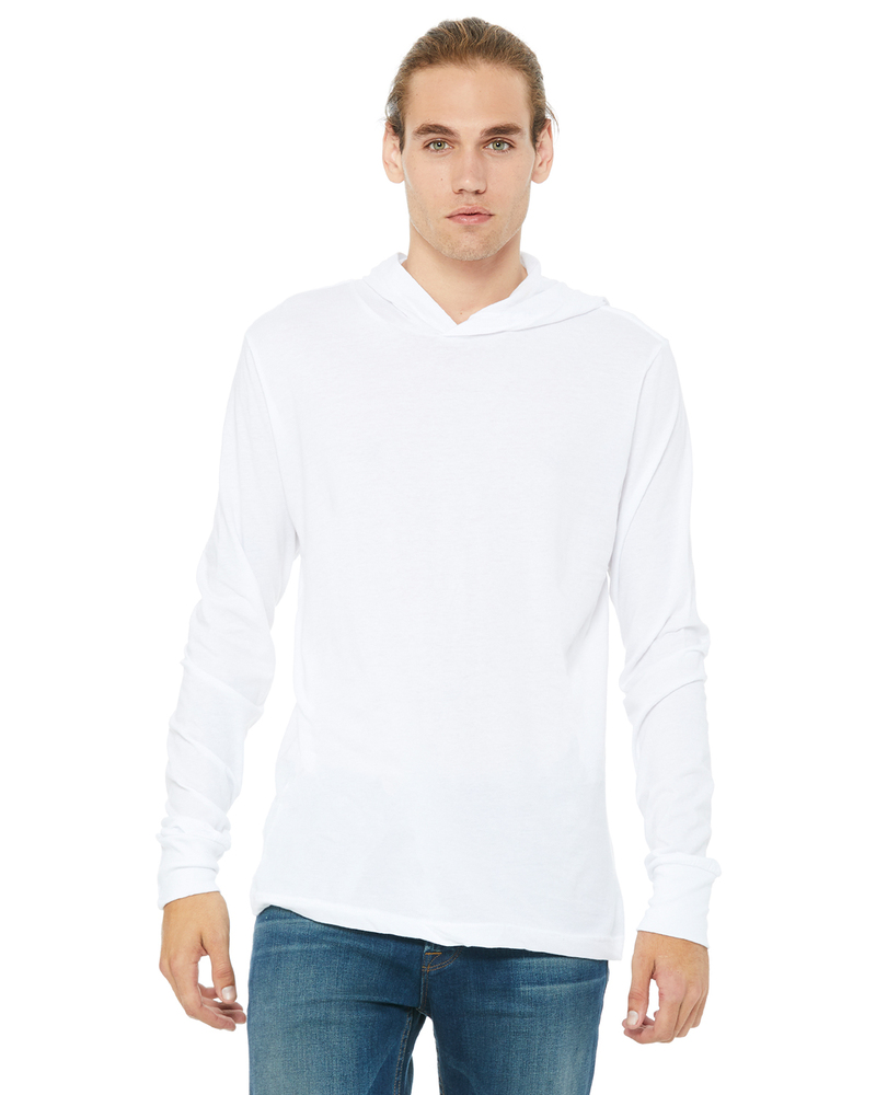 Bella + Canvas 3512 Unisex Jersey Long-Sleeve Hoodie Front Fullsize"