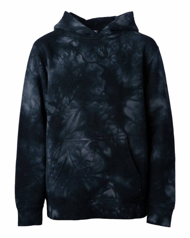 independent trading co. prm1500td youth midweight tie-dye hooded pullover Front Fullsize