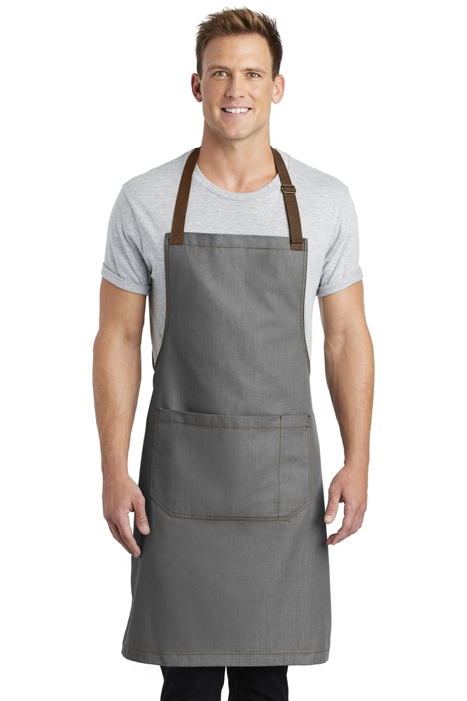 port authority a800 market full-length bib apron Front Fullsize