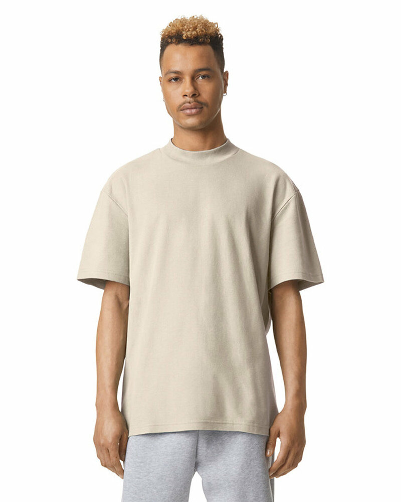 American Apparel 1PQ Unisex Mockneck Pique T-Shirt Front Fullsize"