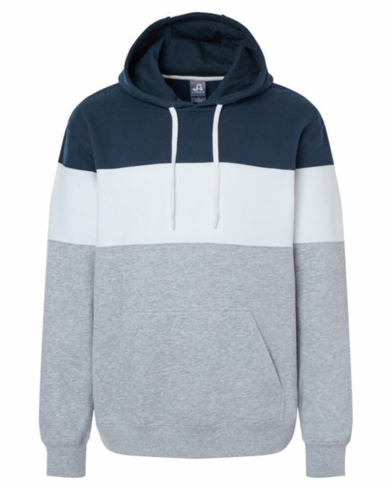 j america 8644 men's varsity pullover hooded sweatshirt Front Fullsize
