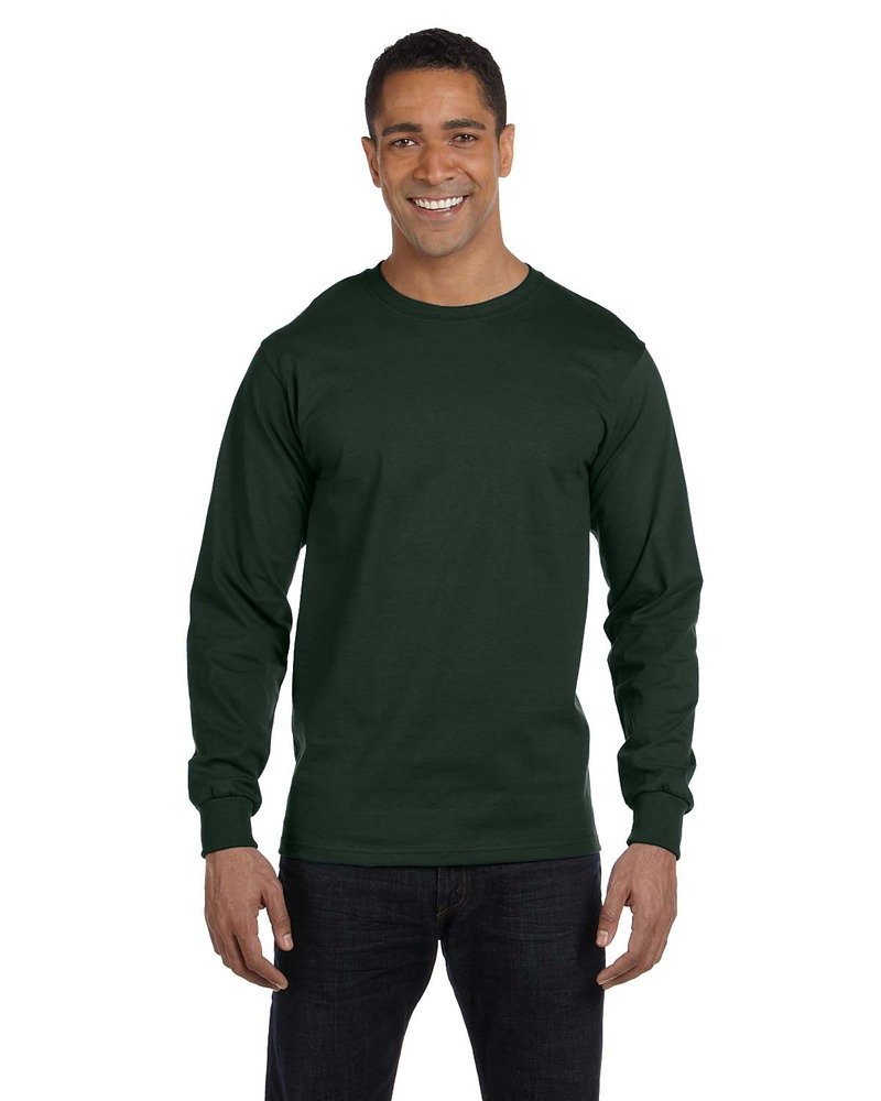 Hanes 5186 Adult Long-Sleeve Beefy-T® Front Fullsize"