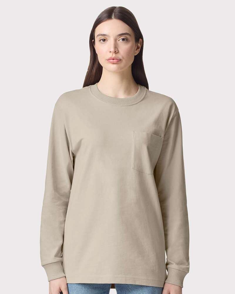 American Apparel AA9410 Super Heavyweight Long Sleeve Pocket Tee Front Fullsize"