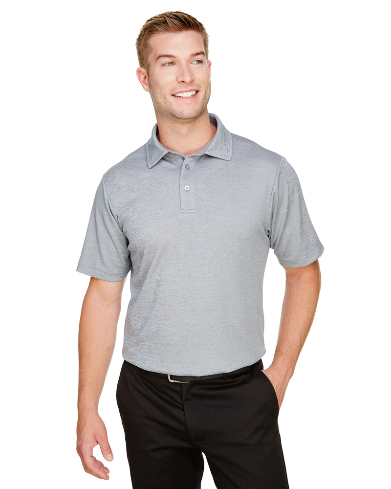 Devon & Jones DG22 CrownLux Performance™ Men's Address Melange Polo Front Fullsize"