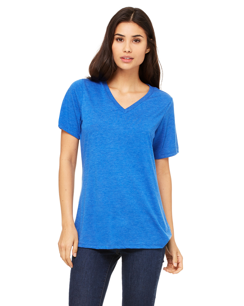 bella + canvas 6415 ladies' relaxed triblend v-neck t-shirt Front Fullsize