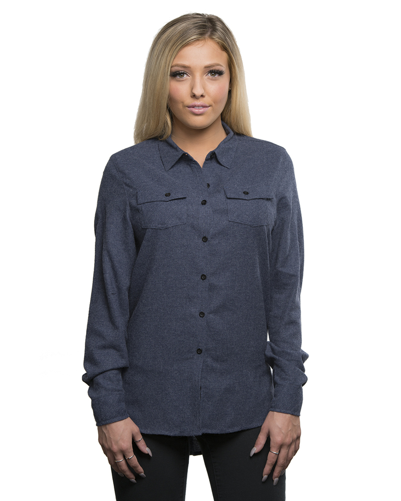 burnside b5200 ladies' solid flannel shirt Front Fullsize