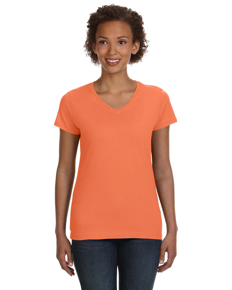 LAT 3507 Ladies' V-Neck Fine Jersey T-Shirt Front Fullsize"