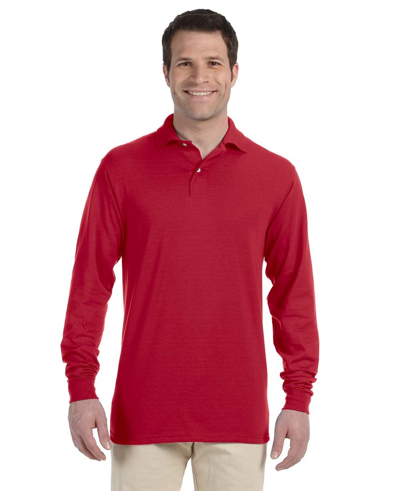 jerzees 437ml adult 5.6 oz. spotshield™ long-sleeve jersey polo Front Fullsize