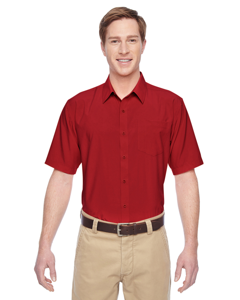 harriton m610s men's paradise short-sleeve performance shirt Front Fullsize