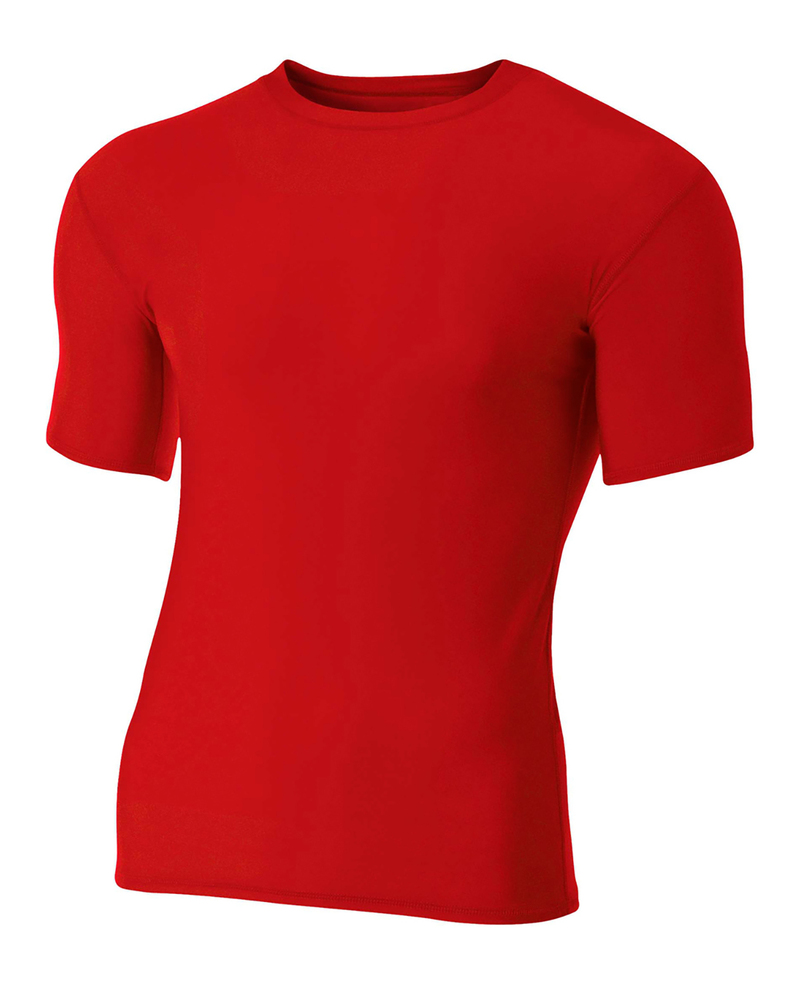 a4 n3130 adult polyester spandex short sleeve compression t-shirt Front Fullsize