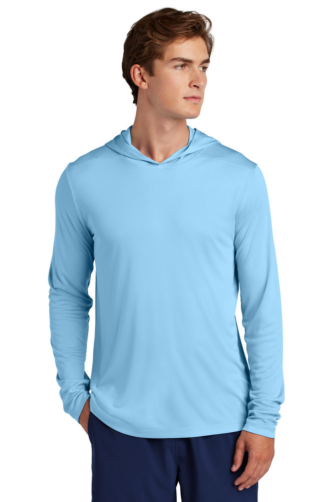 sport-tek st420lsh posi-uv ® pro long sleeve hoodie Front Fullsize