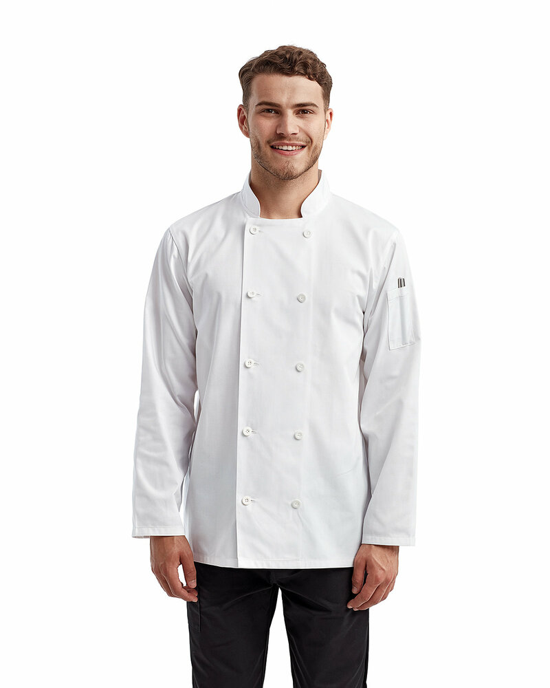 artisan collection by reprime rp657 unisex long-sleeve sustainable chef's jacket Front Fullsize