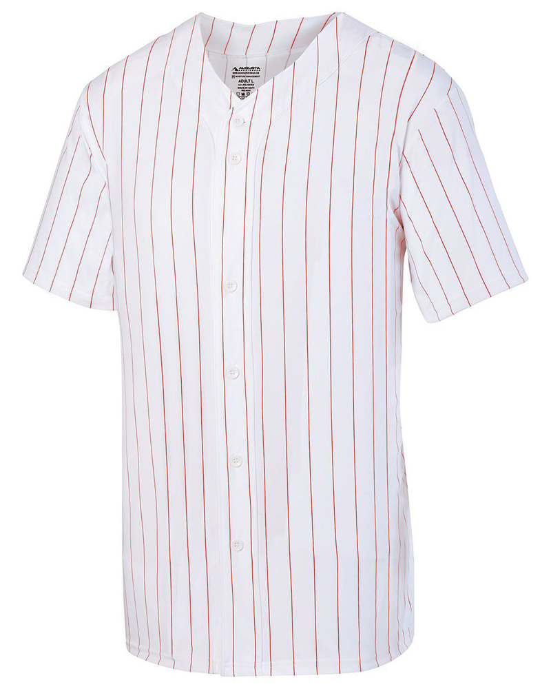 augusta sportswear 1686 youth pin strp full button baseball jersey Front Fullsize