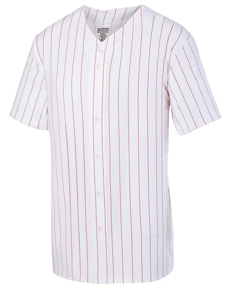 Augusta Sportswear 1686 Youth Pinstripe Full-Button Jersey Front Fullsize"