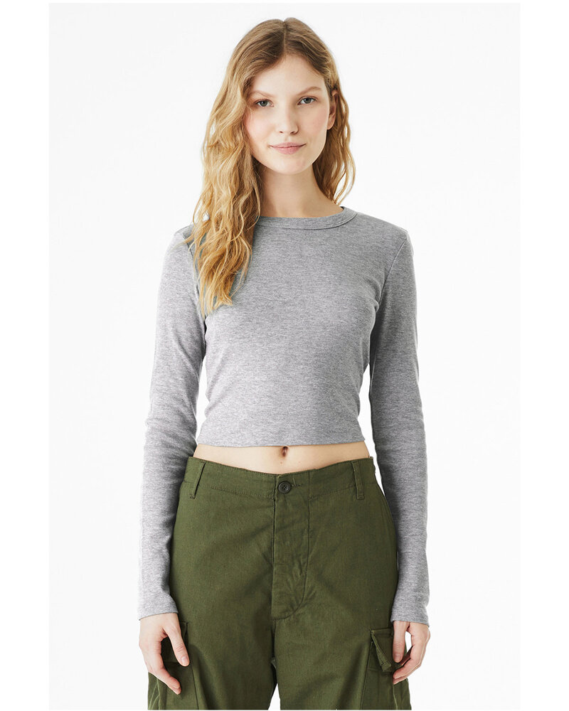 bella + canvas 1501be ladies' micro ribbed long sleeve baby tee Front Fullsize