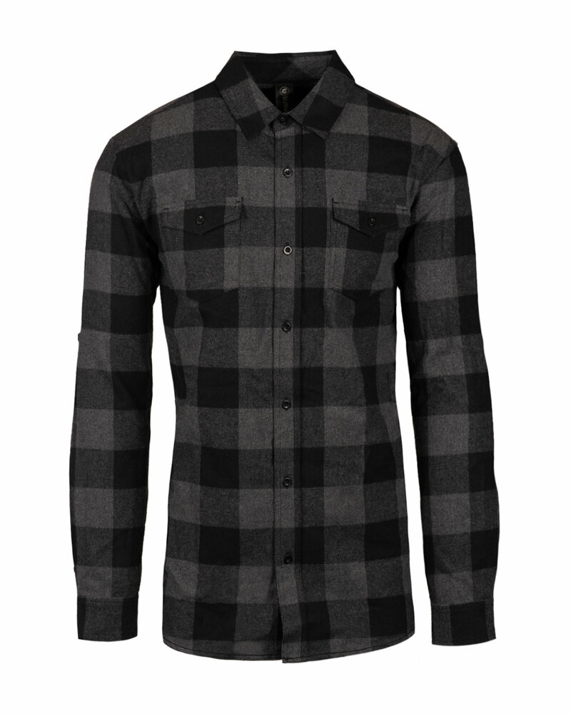 Burnside B8210 Men's Plaid Flannel Shirt Front Fullsize"